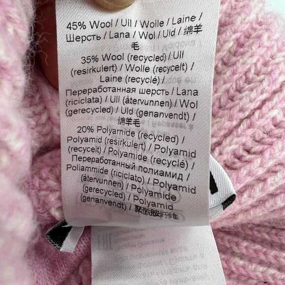 Ganni Pink Oversized Wool Rib Knit Beanie Hat - Picture 4 of 10